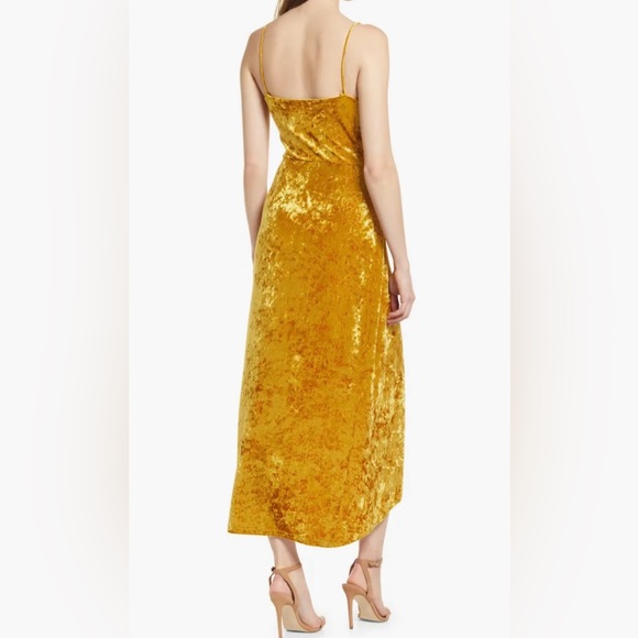 Saylor Draped Velvet Midi Dress - Picture 2 of 10